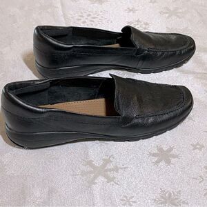 Easy Spirit Loafers Abide Black Leather Comfort Shoes s Sz 7.5N Narrow Gorgeous